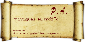 Privigyei Alfréd névjegykártya