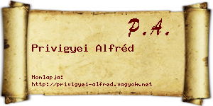 Privigyei Alfréd névjegykártya